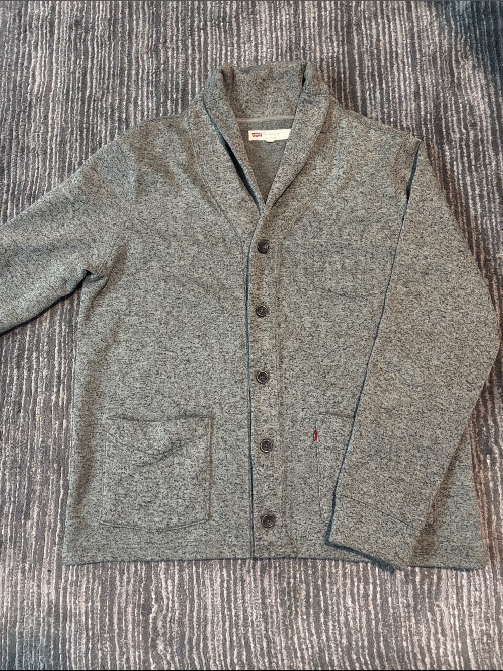 Levi's Heather Gray Shawl Collar Button-Up Cardigan